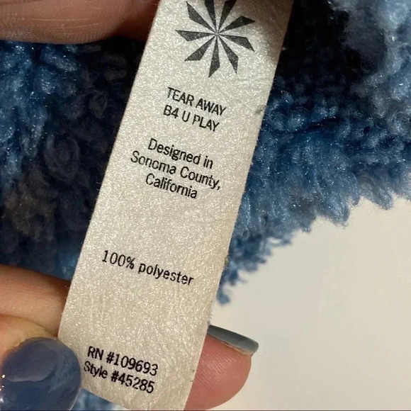 Athleta Blue Teddy Fleece Full Zip Jacket Size Small - Picture 6 of 8
